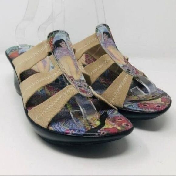 Gustav Klimt womans wedged sandals US 9 work of art BoxO - Picture 2 of 7